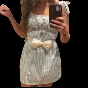 Dorothy gingham dress with bows sexy cute doll dress